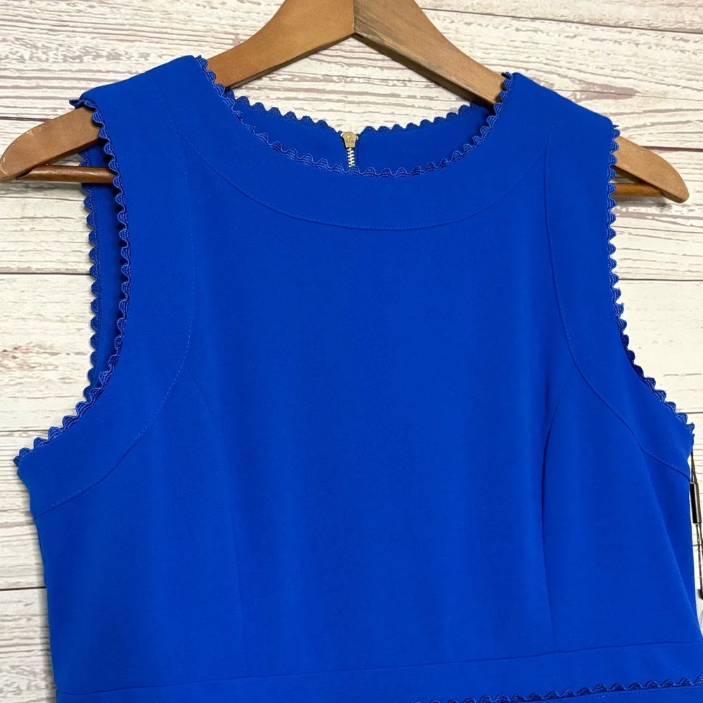 Calvin Klein Royal Blue Scalloped Fit Flare Dress CD9C19D6 NWT 8